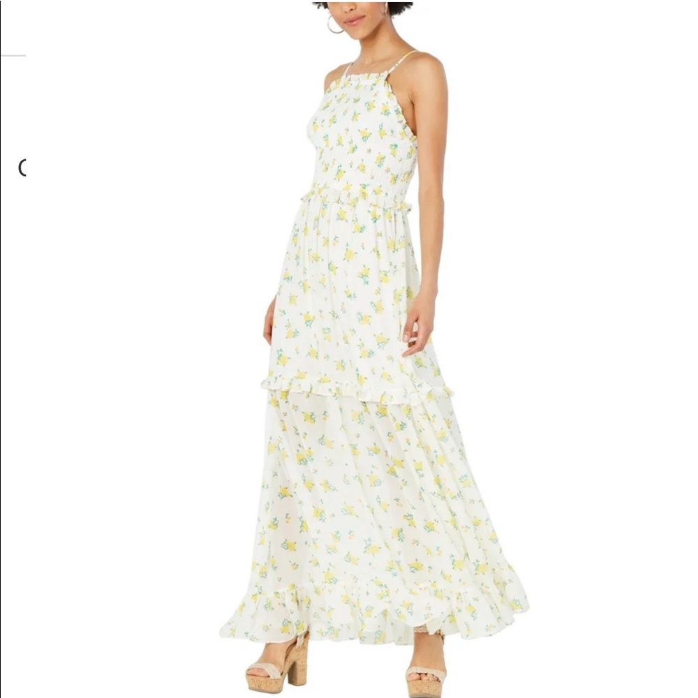 NWT Betsy Johnson Lemon Drop Floral Maxi Dress